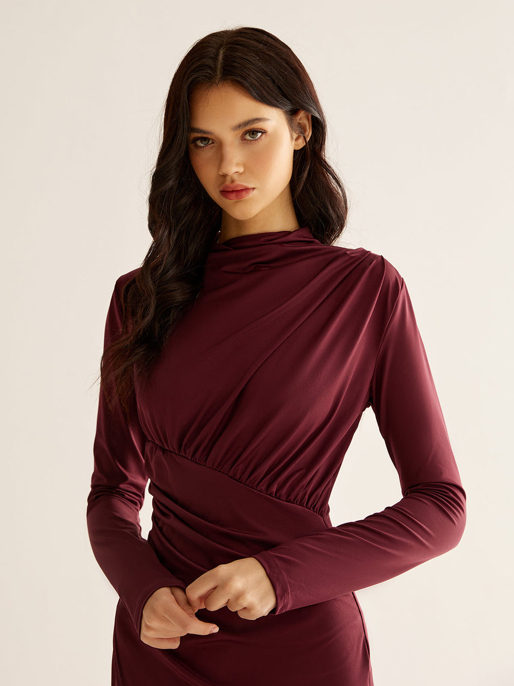 Elegant Pleated Split Dress  Liora Lane Boutique Dresses