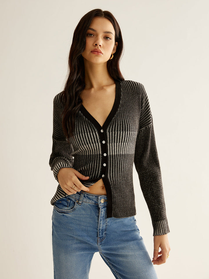 Ombre Button Slim Cardigan  Liora Lane Boutique Cardigans