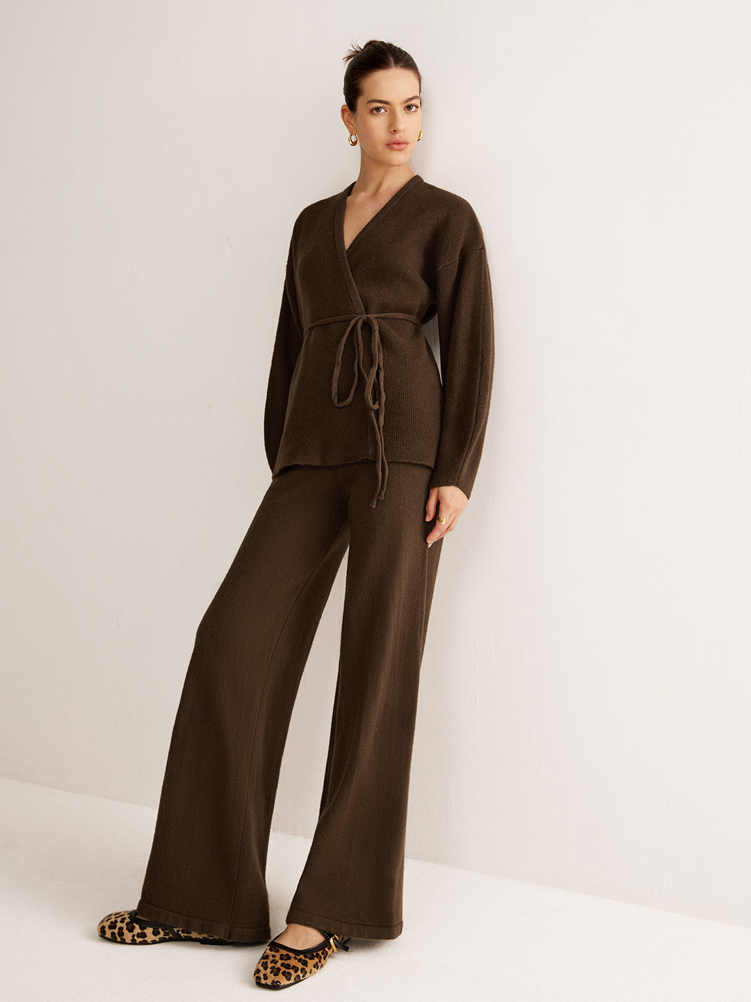 Wrap Belted Sweater Pants Set  Liora Lane Boutique Sweater Co-ords