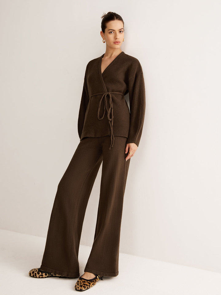 Wrap Belted Sweater Pants Set  Liora Lane Boutique Sweater Co-ords