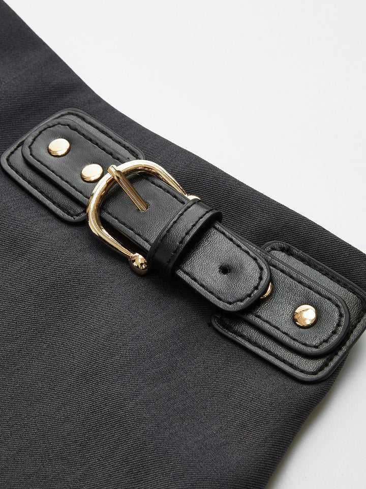 Side Pleated Buckle Belted Skirt  Liora Lane Boutique Skirts