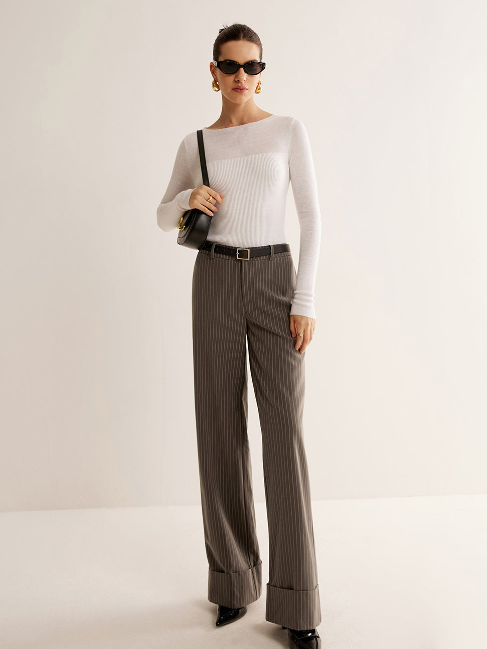 Wool-Blend Panel Slim Sweater  Liora Lane Boutique Sweaters