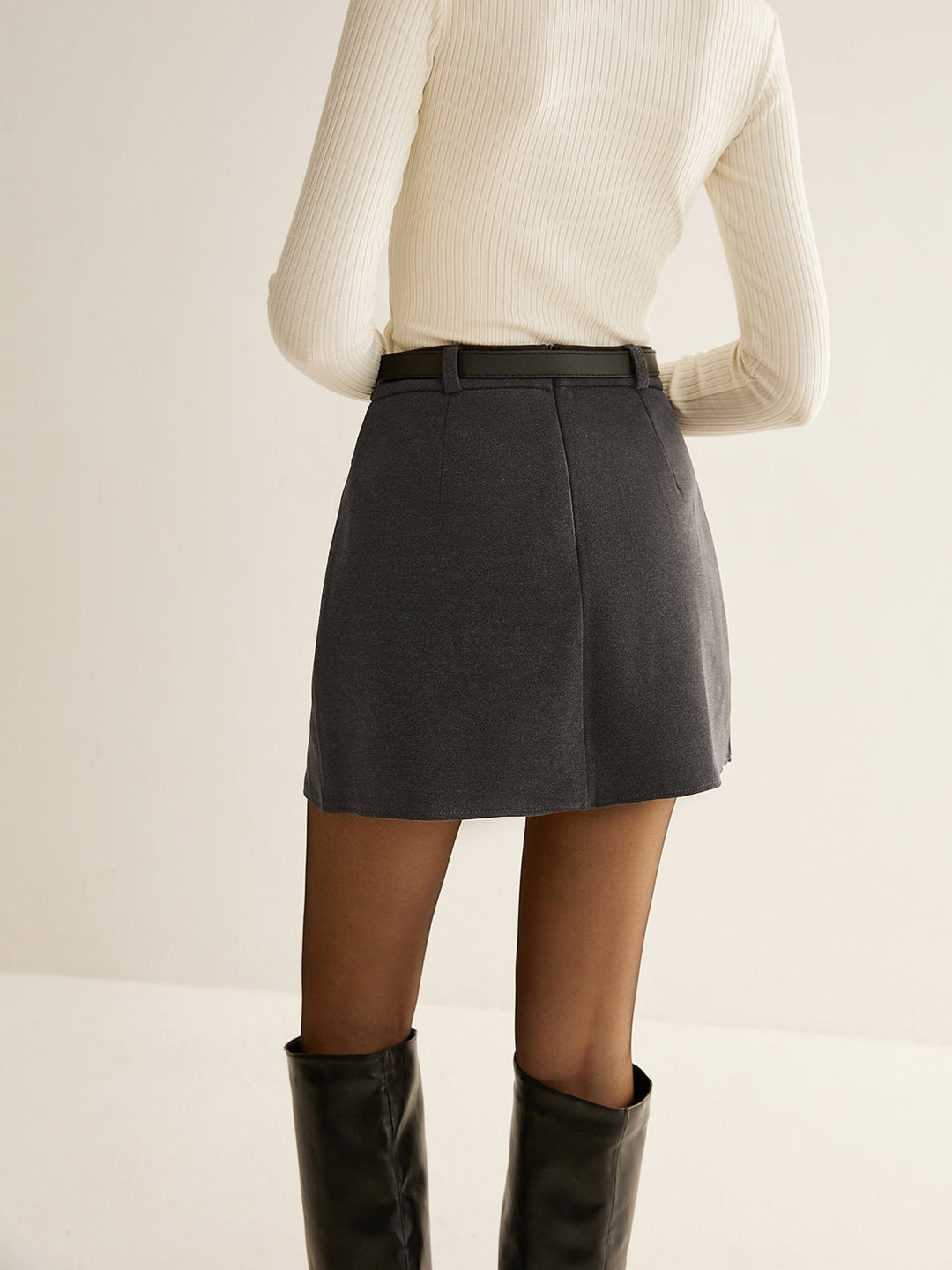 Elegant Pleated Belted Mini Skirt  Liora Lane Boutique Skirts