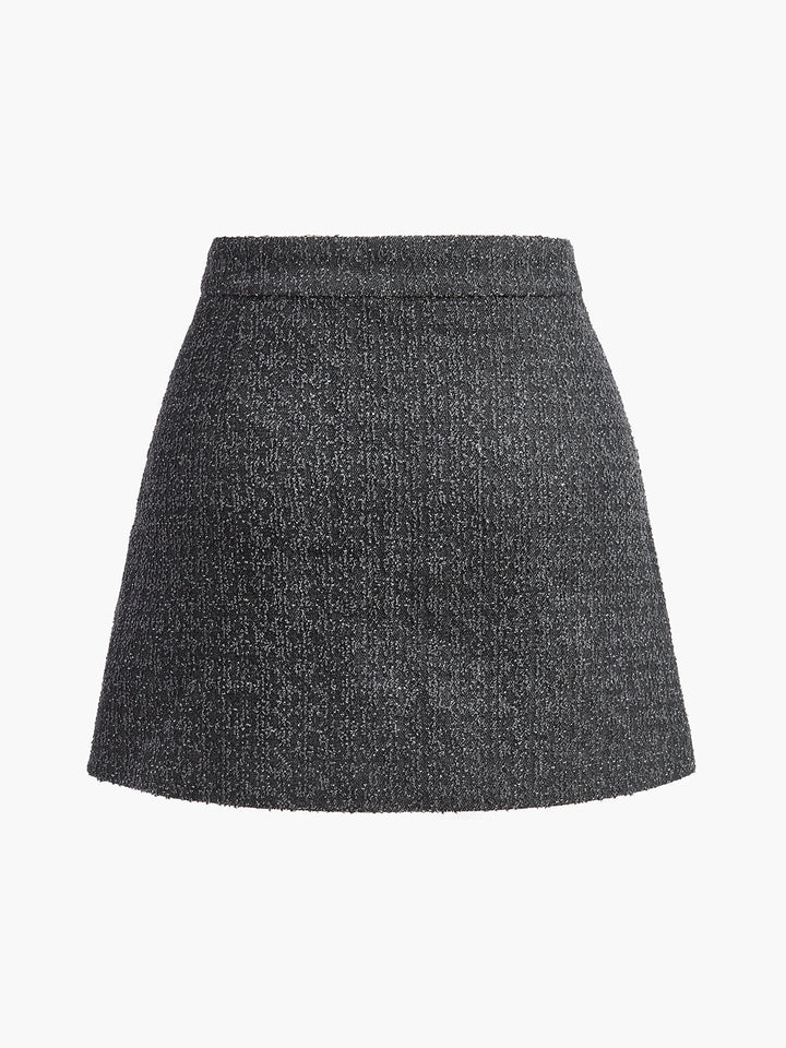 Metal Bow Denim Mini Skirt  Liora Lane Boutique Skirts