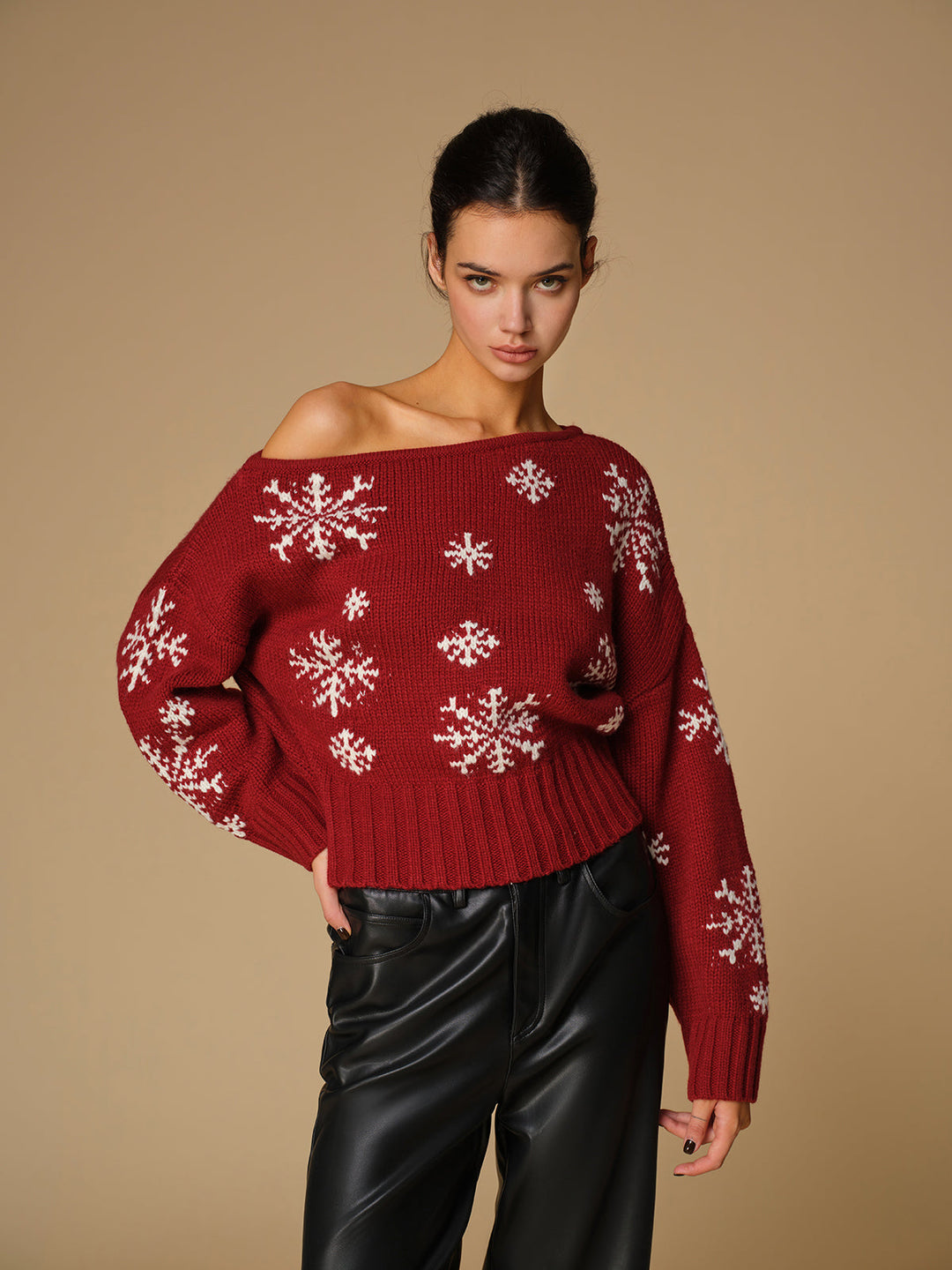Asymmetrical Snowflake Knit Top  Liora Lane Boutique Knit Tops
