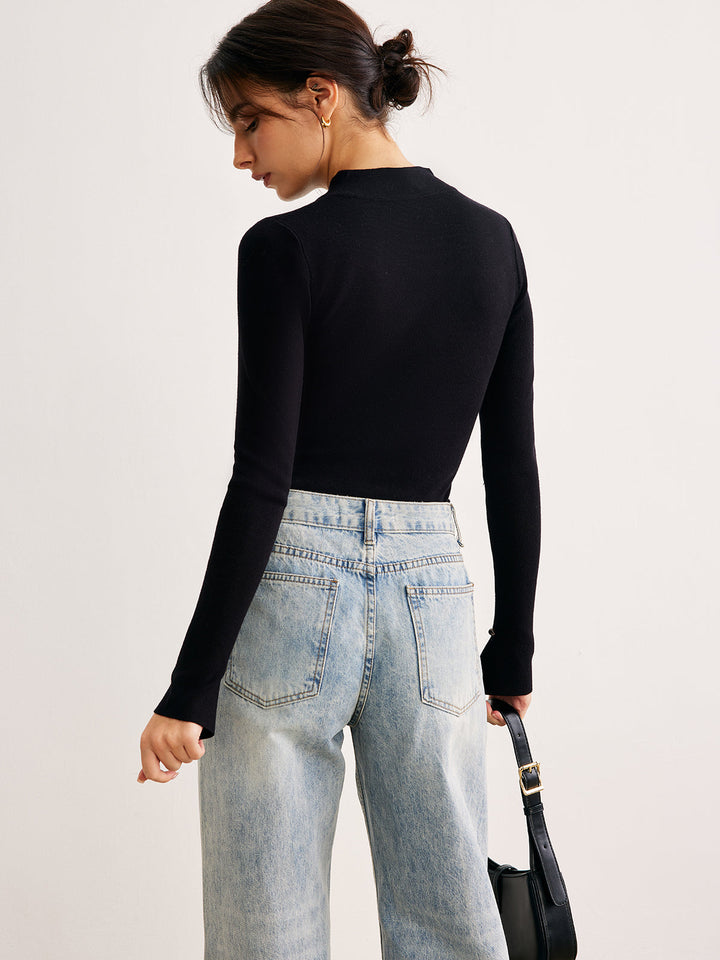 Plain Cutout Skinny Sweater  Liora Lane Boutique Sweaters