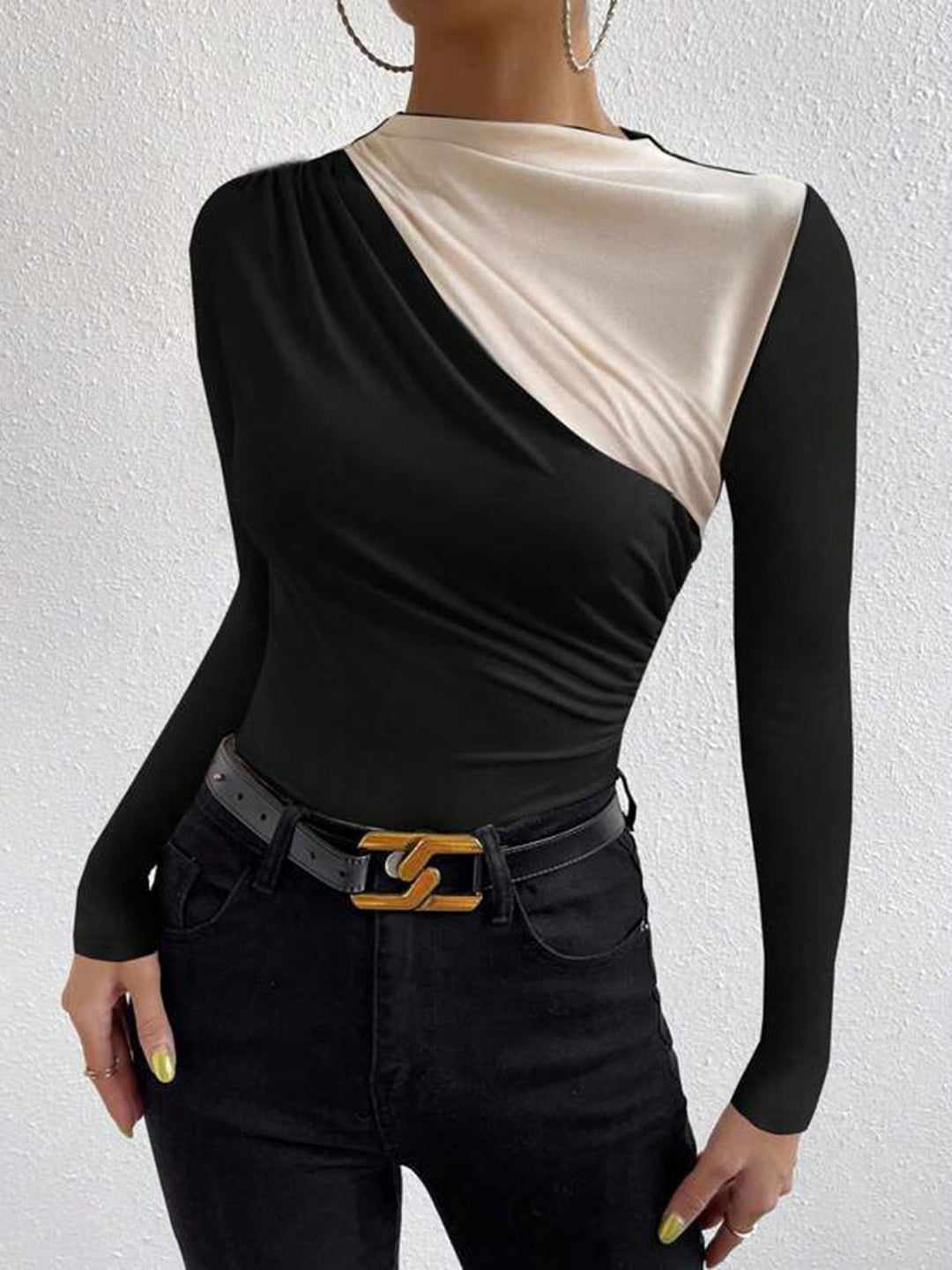 Color Block Long Sleeve T-Shirt  Liora Lane Boutique T-Shirts