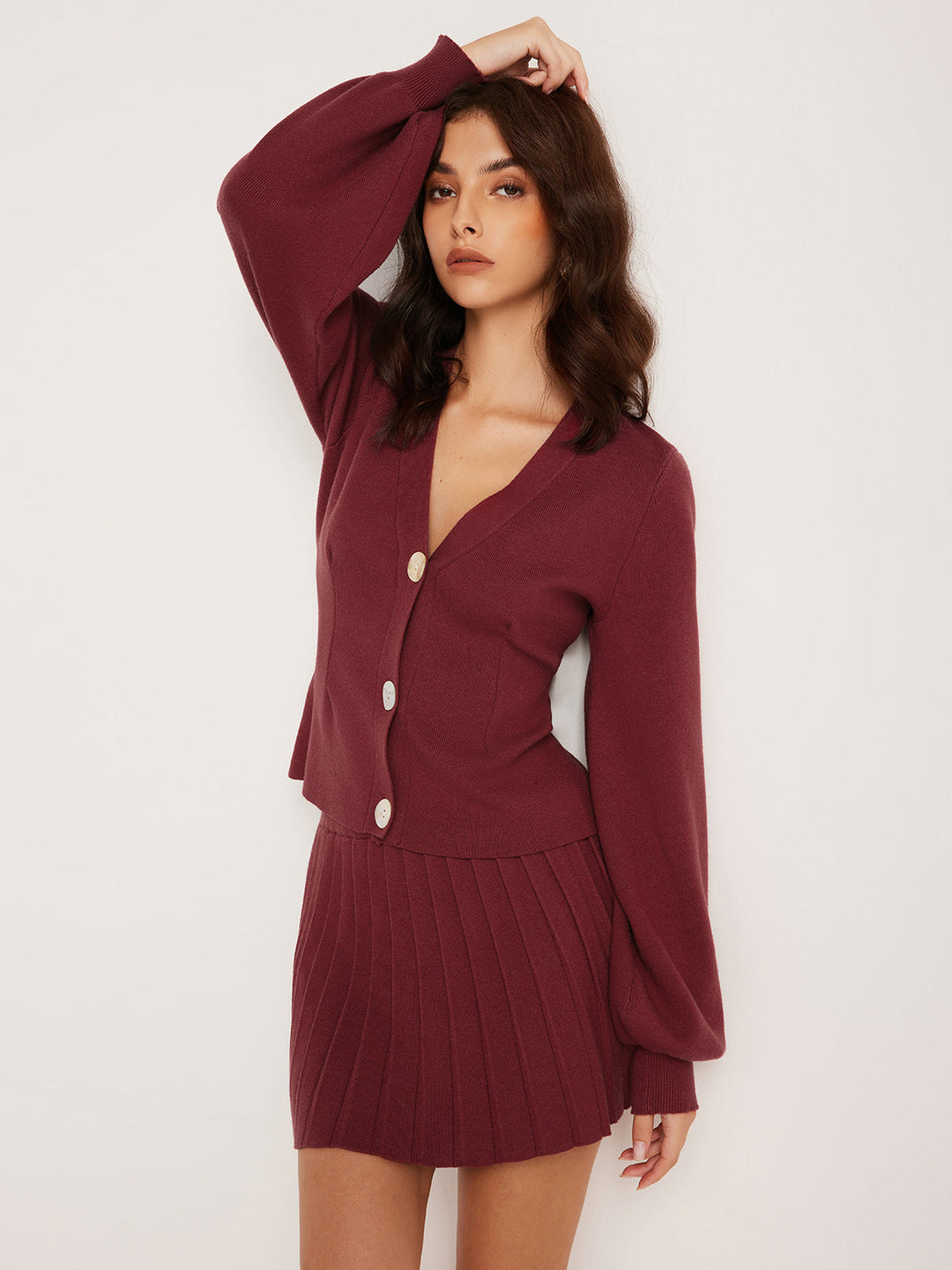 Lantern Sleeve Button Cardigan  Liora Lane Boutique Cardigans