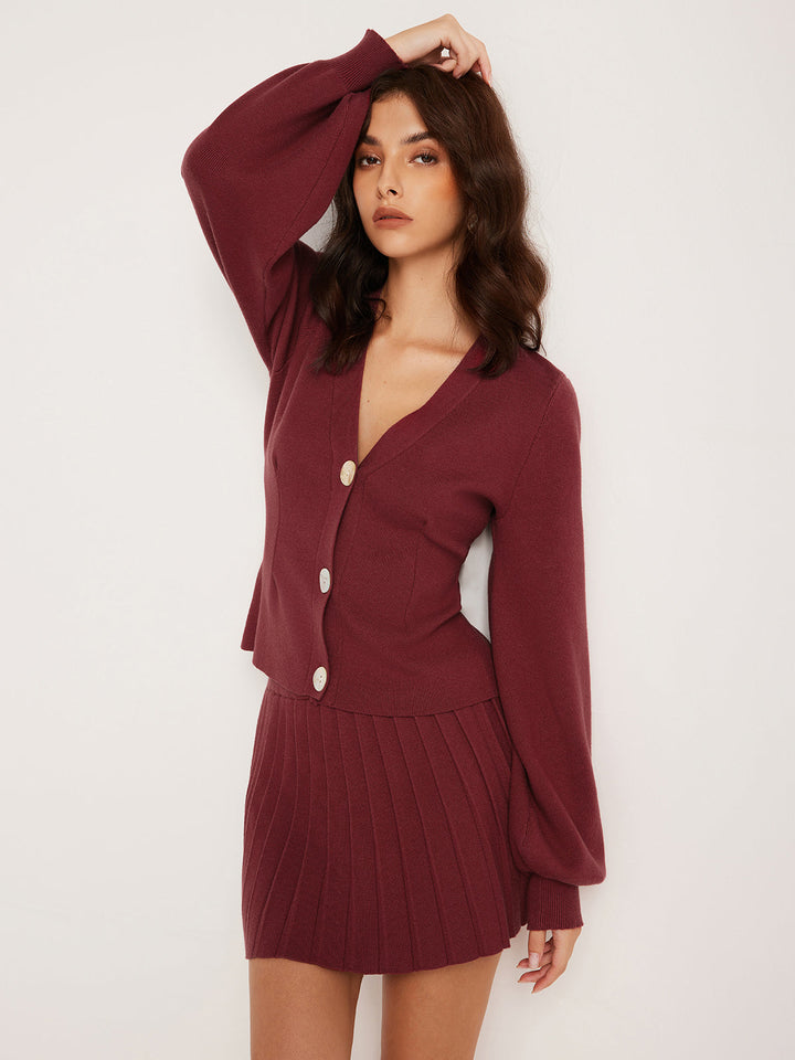 Lantern Sleeve Button Cardigan  Liora Lane Boutique Cardigans