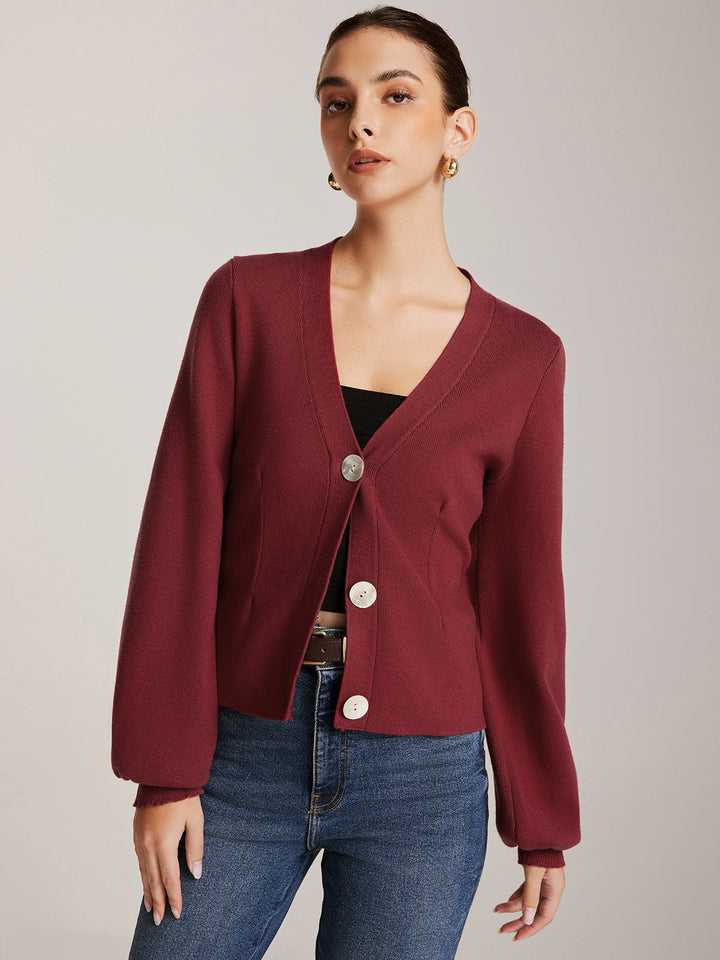 Lantern Sleeve Button Cardigan  Liora Lane Boutique Cardigans