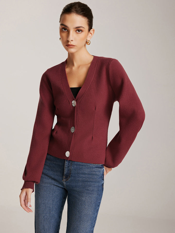 Lantern Sleeve Button Cardigan  Liora Lane Boutique Cardigans