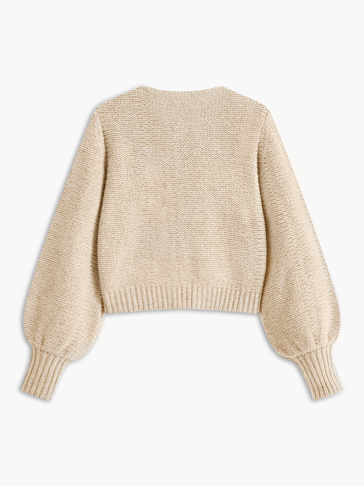 Crew Neck Bow Knit Top  Liora Lane Boutique Knit Tops