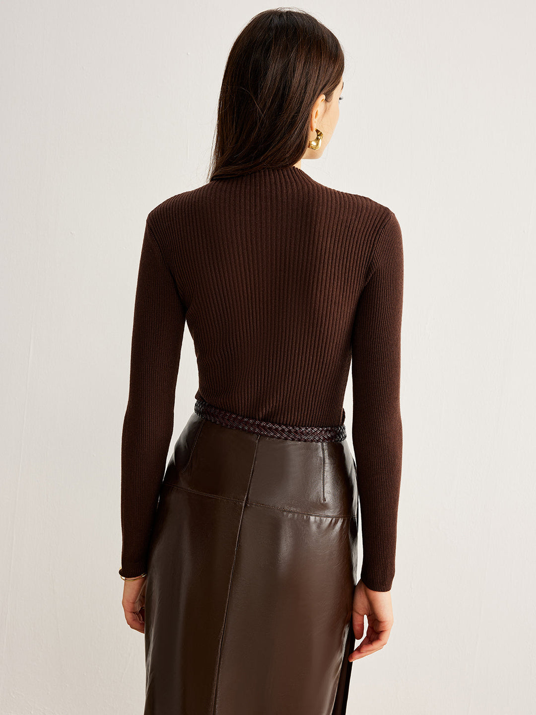 Retro Wool-Blend Panel Slim Sweater  Liora Lane Boutique Sweaters