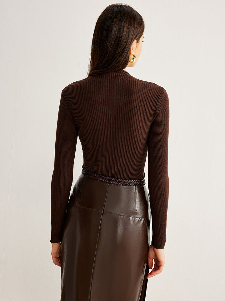 Retro Wool-Blend Panel Slim Sweater  Liora Lane Boutique Sweaters