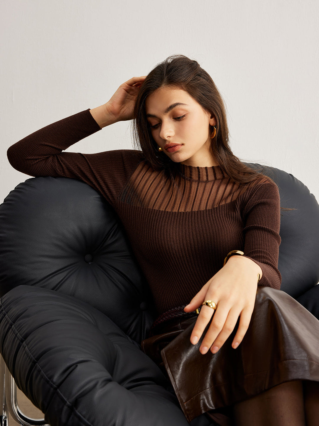 Retro Wool-Blend Panel Slim Sweater  Liora Lane Boutique Sweaters