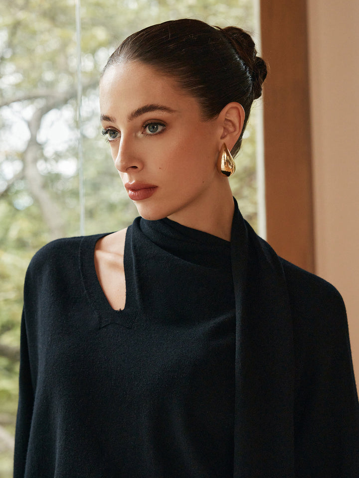 Minimalist Wool-Blend Scarf Sweater  Liora Lane Boutique Sweaters