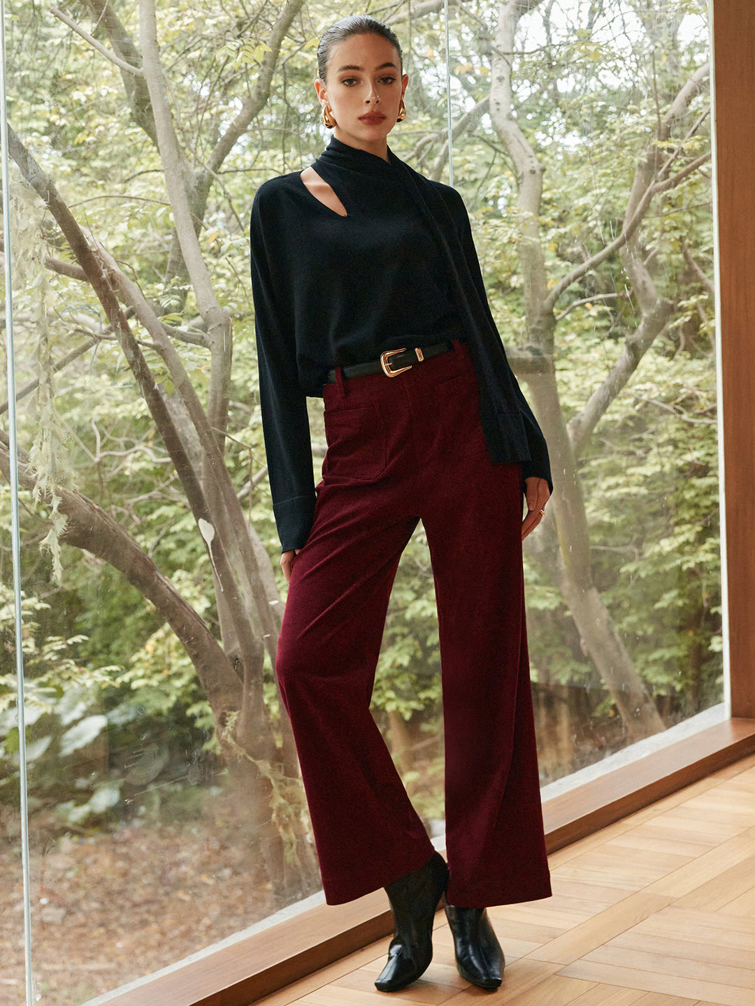 Minimalist Wool-Blend Scarf Sweater  Liora Lane Boutique Sweaters