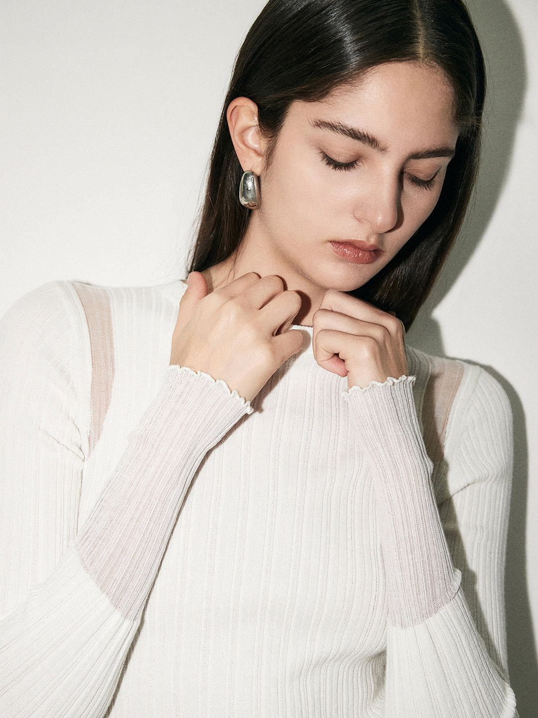 Minimalist Wool-Blend Knit Top  Liora Lane Boutique Knit Tops