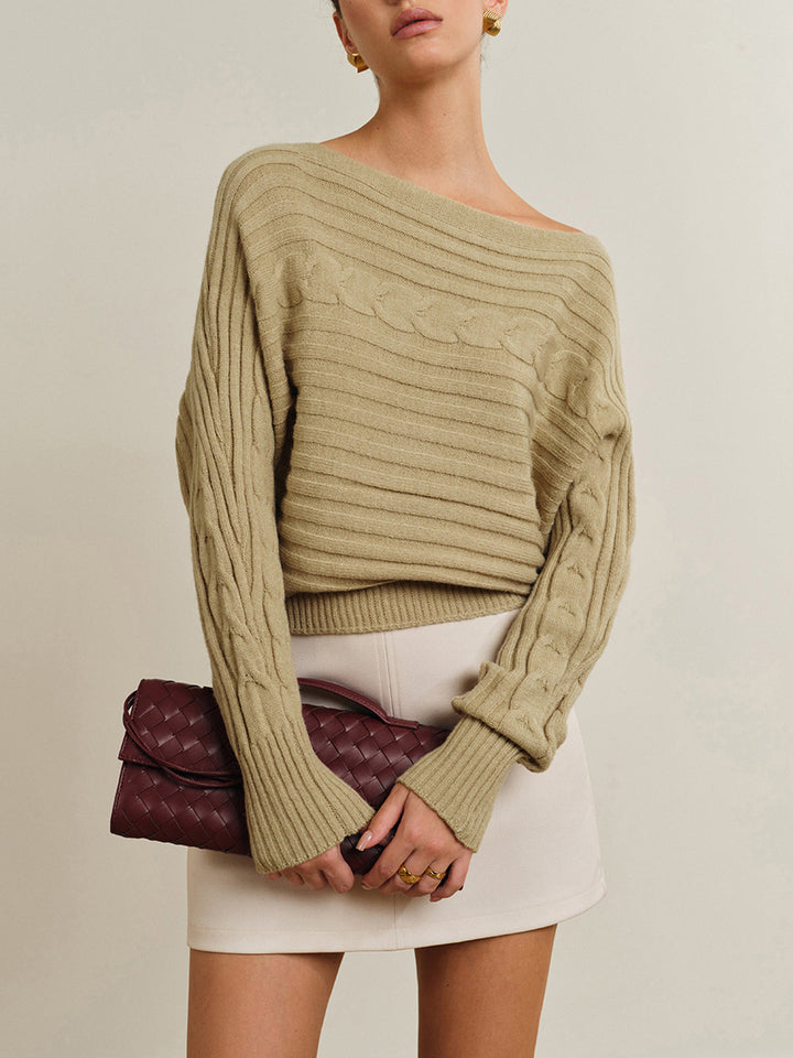 Straight Neck Twist Sweater  Liora Lane Boutique Sweaters