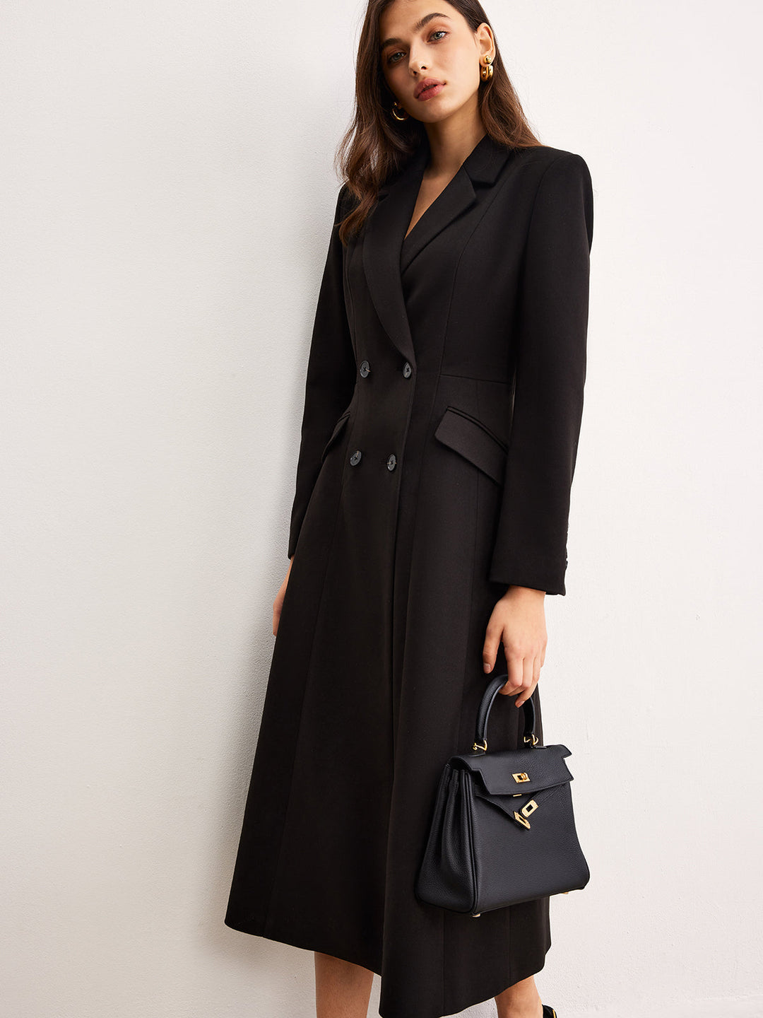 Button Lapel Long Blazer  Liora Lane Boutique Blazers