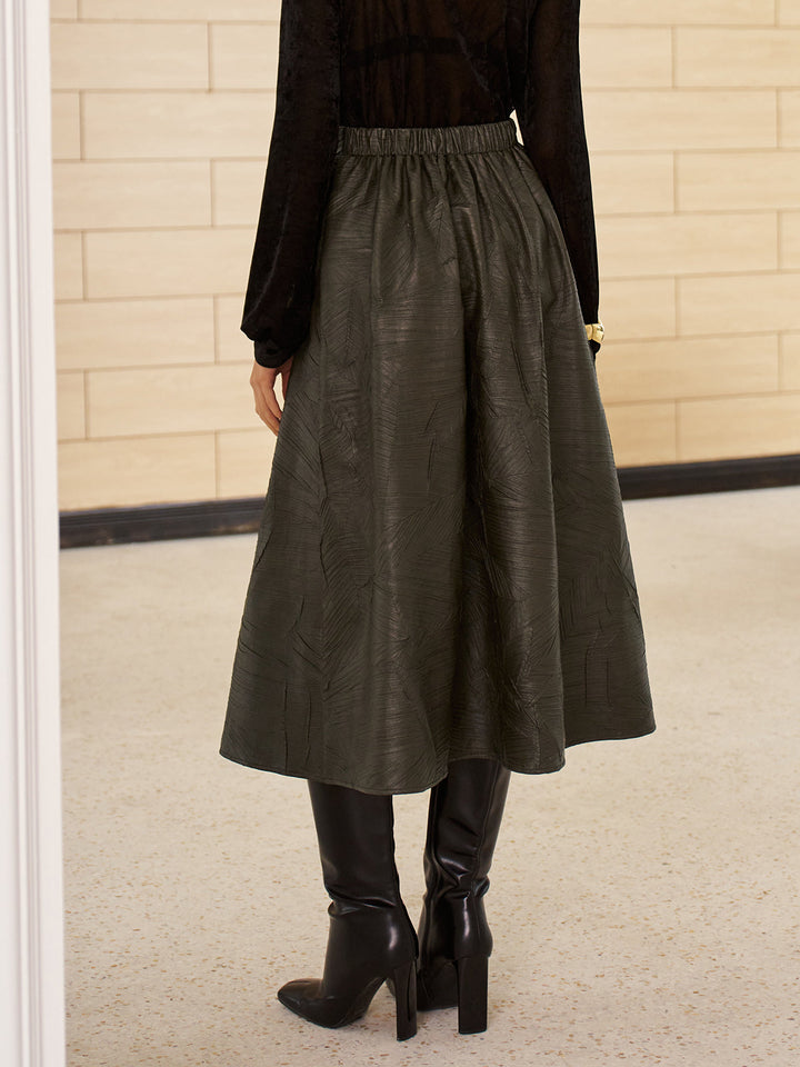 Retro Faux Leather Skirt Without Belt  Liora Lane Boutique Skirts