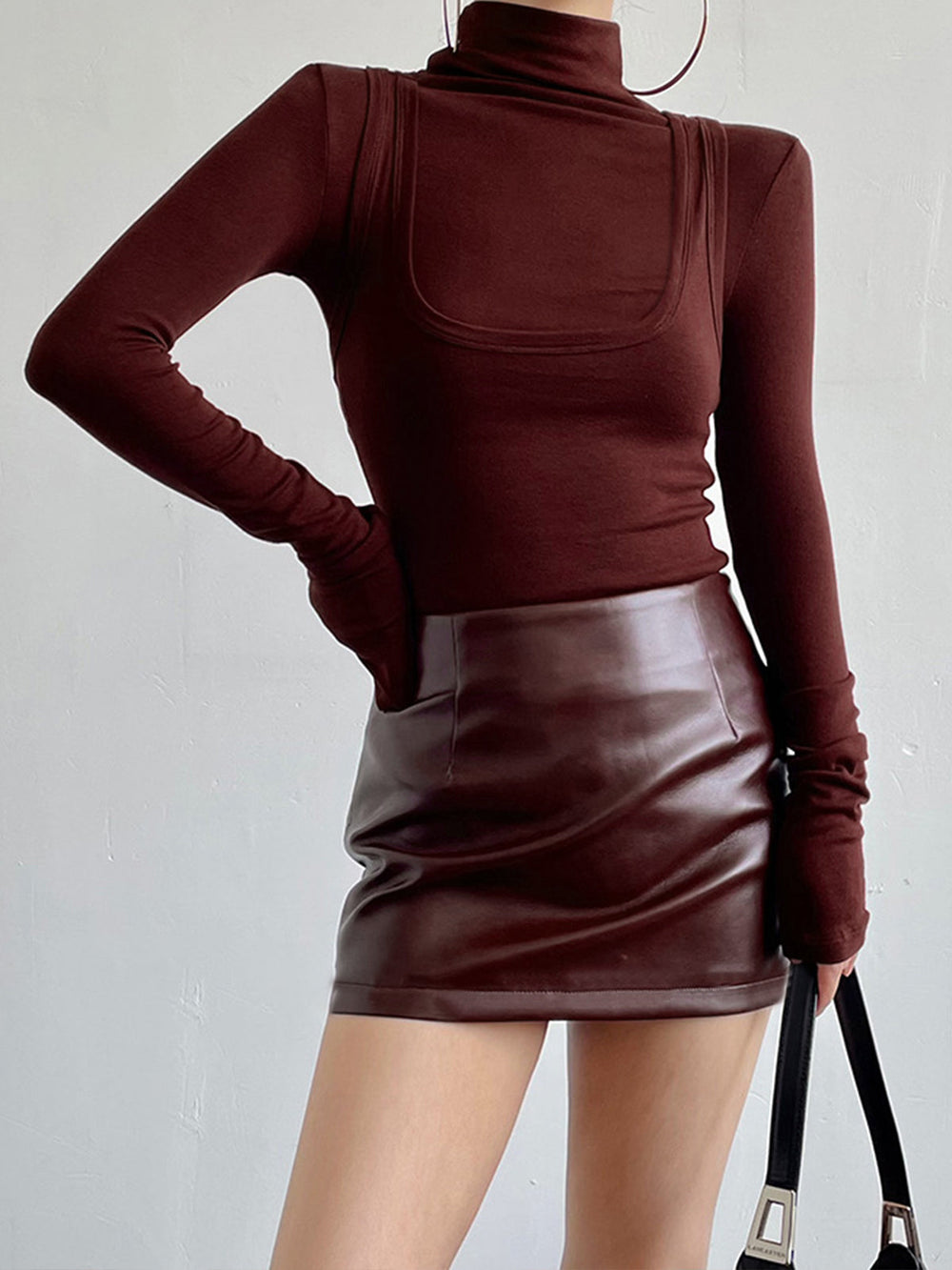 2 in 1 Mock Neck Jersey Top  Liora Lane Boutique T-Shirts