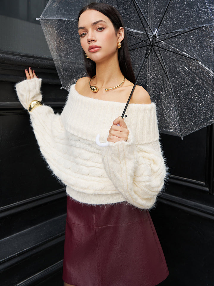 Romance Off-Shoulder Twist Sweater  Liora Lane Boutique Sweaters