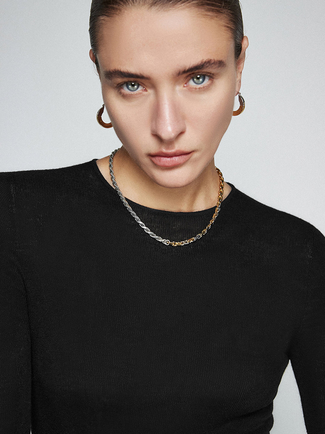 Wool-Blend Minimalist Skinny Knit Top  Liora Lane Boutique Knit Tops Black / XL 52.00