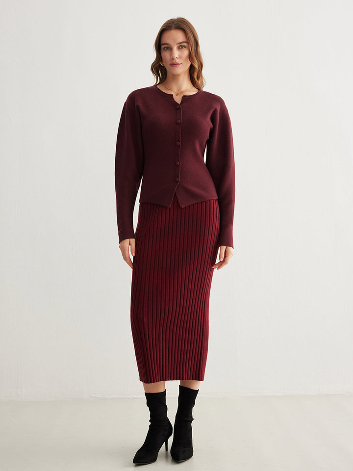 Ribbed Button Slit Sweater  Liora Lane Boutique Sweaters