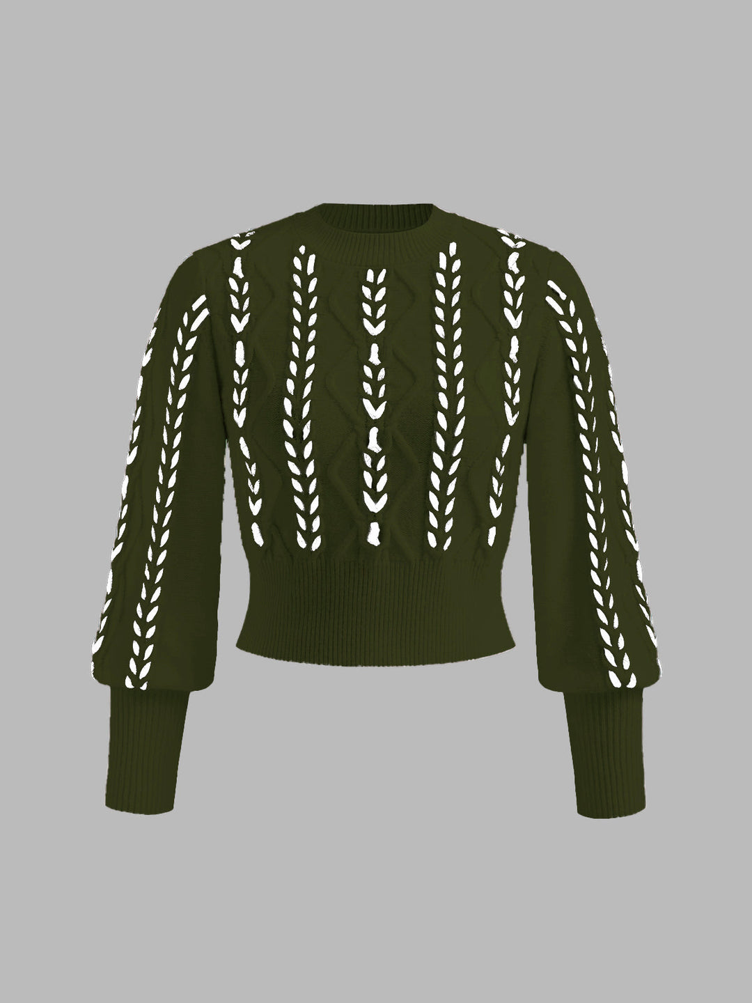 Contrast Binding Cinched Sweater  Liora Lane Boutique Sweaters ArmyGreen / XL 49.00