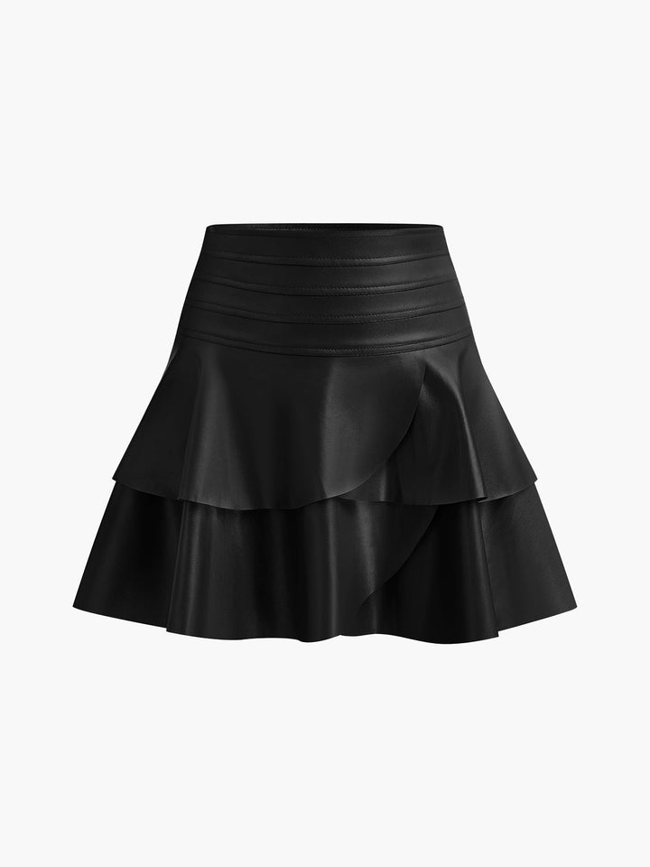 High-Waist Ruffle Skirt  Liora Lane Boutique Skirts Black / XL 29.00