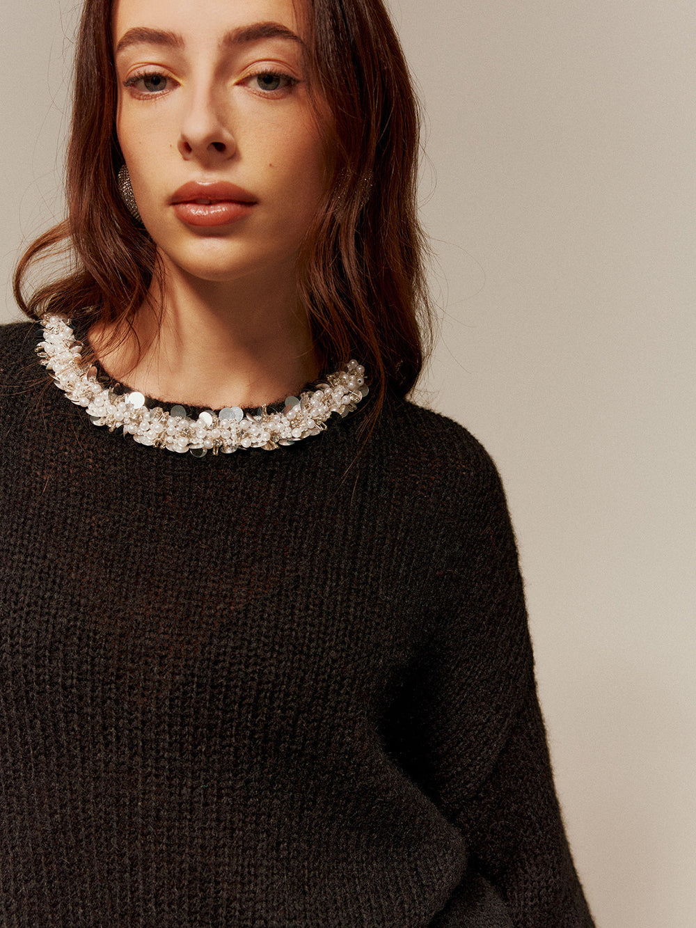 Rhinestone-Decor Cozy Sweater  Liora Lane Boutique Sweaters