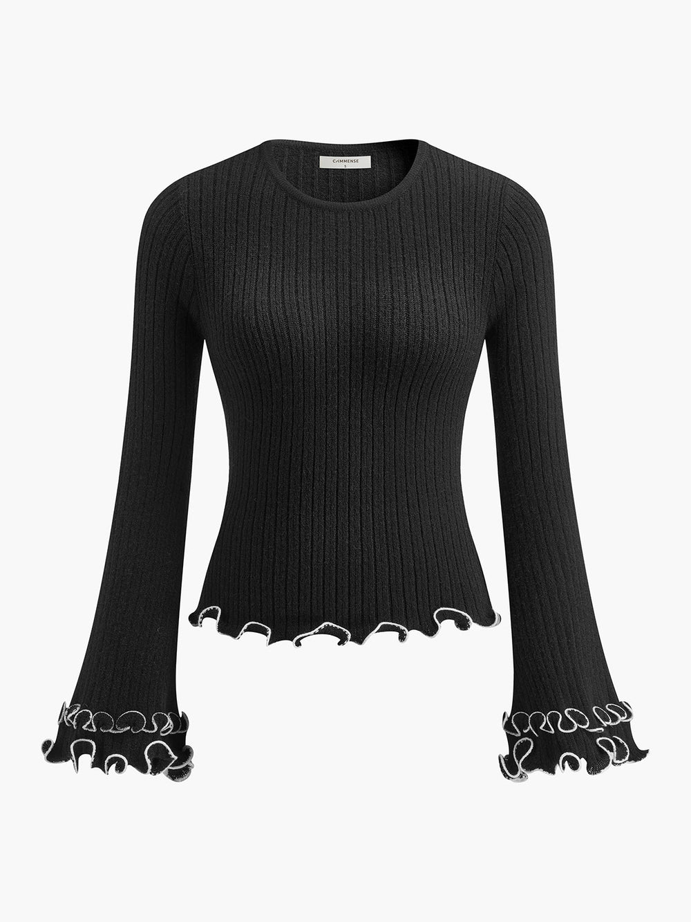 Contrast Ruffle Sweater  Liora Lane Boutique Sweaters