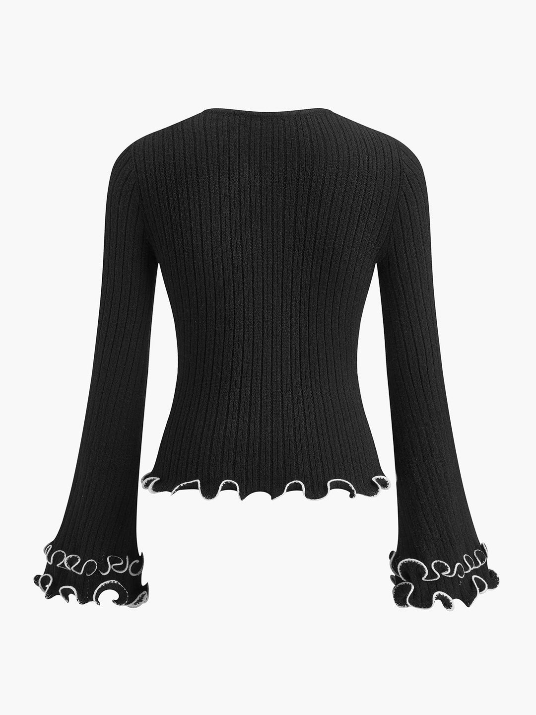 Contrast Ruffle Sweater  Liora Lane Boutique Sweaters