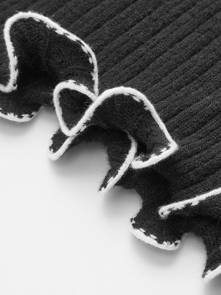 Contrast Ruffle Sweater  Liora Lane Boutique Sweaters