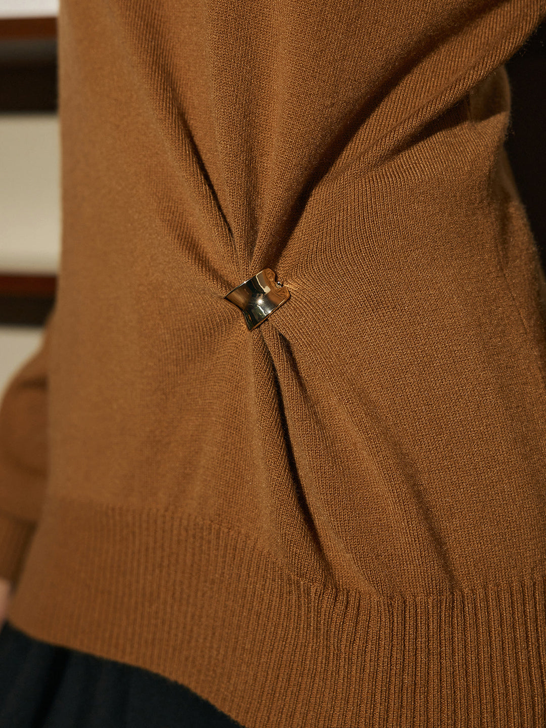 Wool-Blend Metal Knotted Sweater  Liora Lane Boutique Sweaters