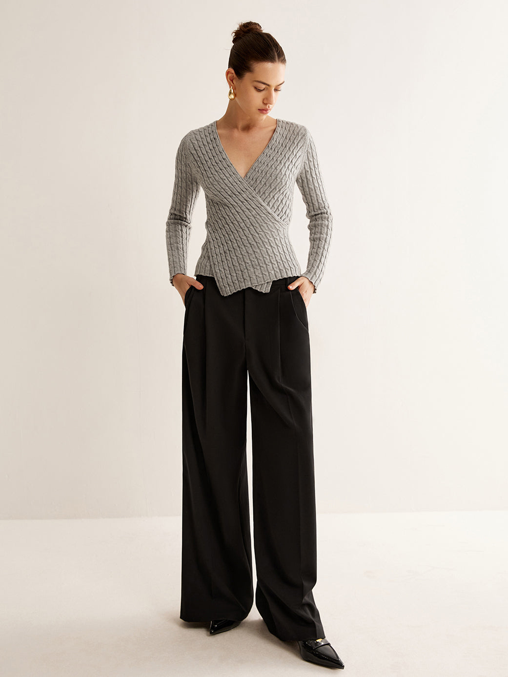 V-Neck Criss Cross Knit Top  Liora Lane Boutique Knit Tops