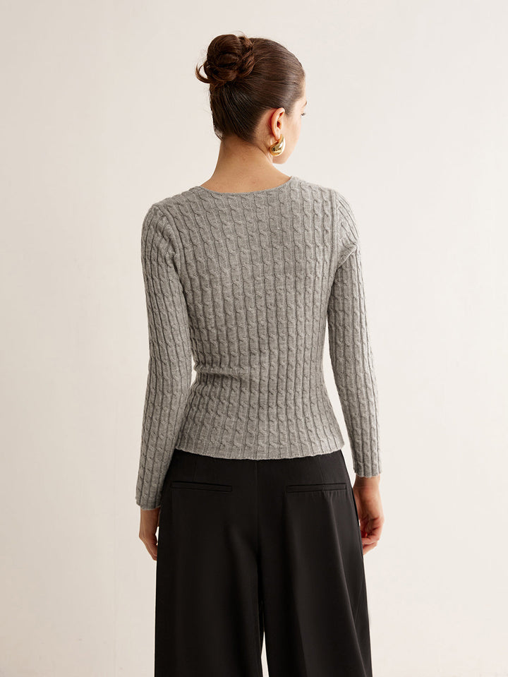 V-Neck Criss Cross Knit Top  Liora Lane Boutique Knit Tops