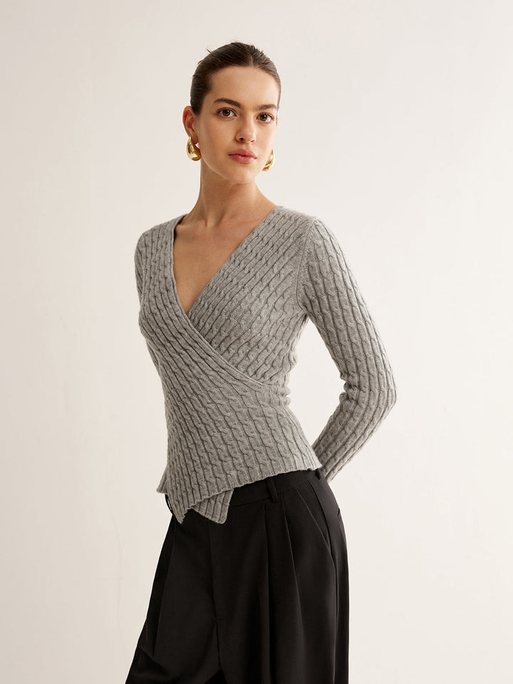 V-Neck Criss Cross Knit Top  Liora Lane Boutique Knit Tops