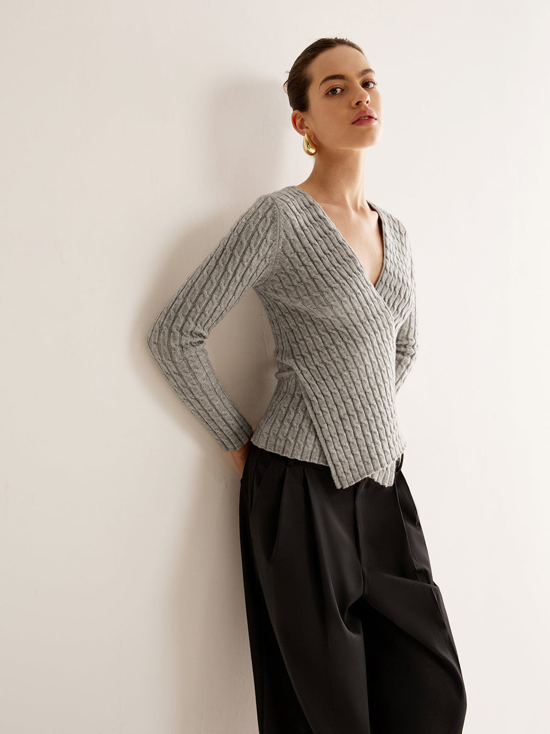 V-Neck Criss Cross Knit Top  Liora Lane Boutique Knit Tops