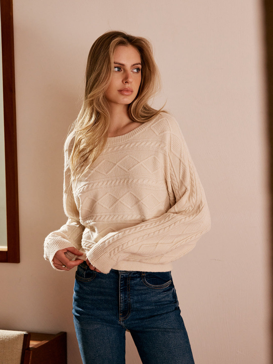 Tie Back Cable Knit Top  Liora Lane Boutique Knit Tops