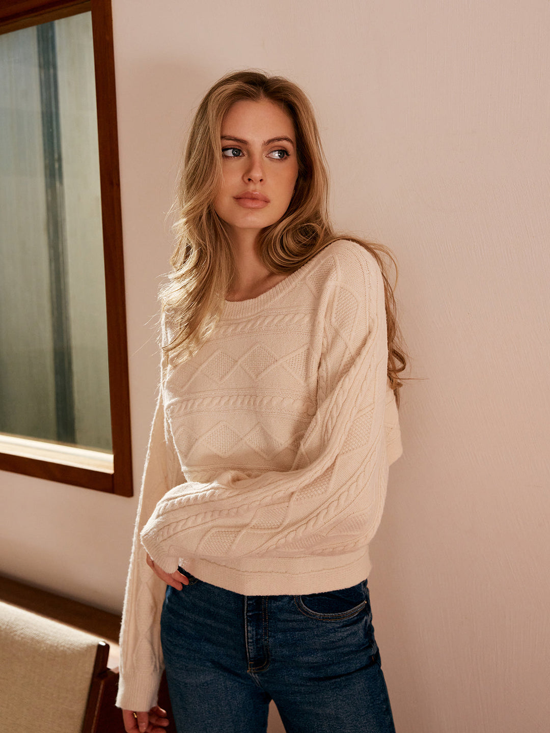 Tie Back Cable Knit Top  Liora Lane Boutique Knit Tops