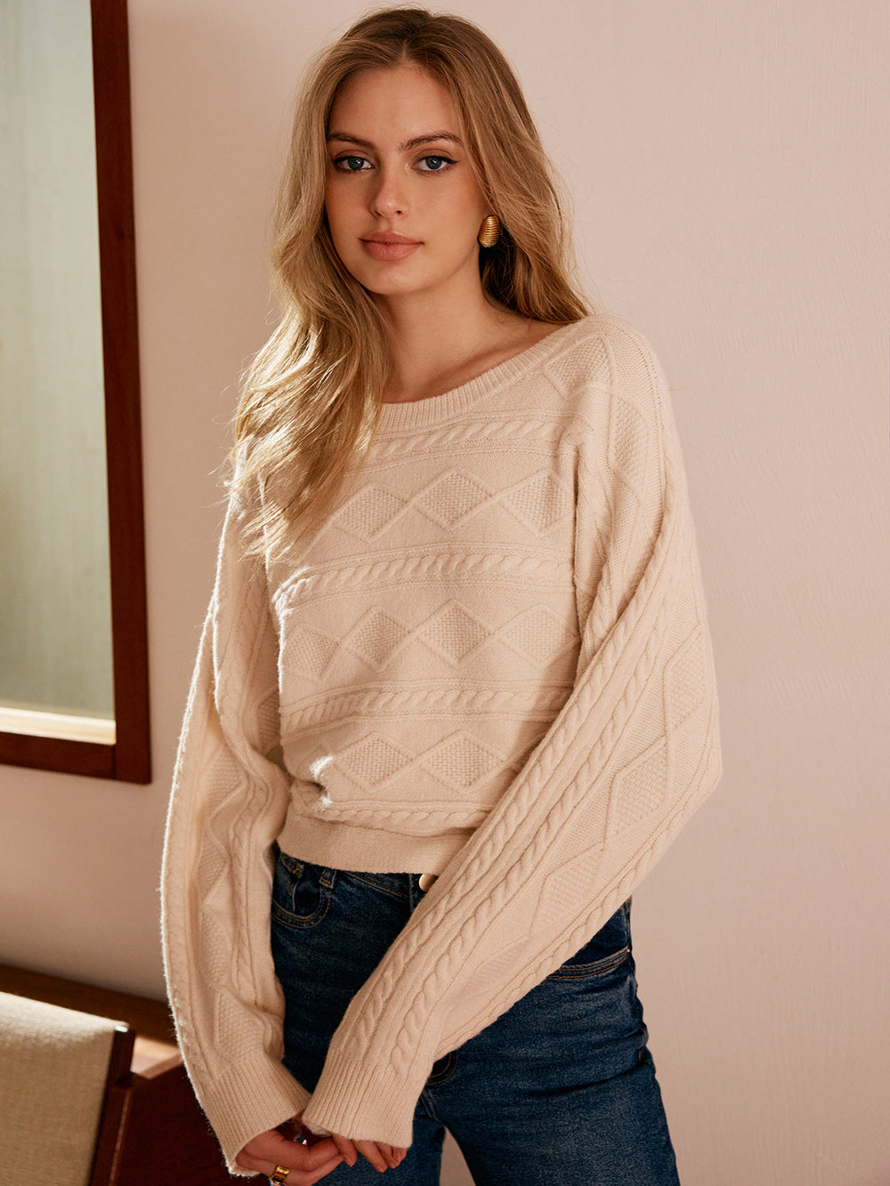 Tie Back Cable Knit Top  Liora Lane Boutique Knit Tops