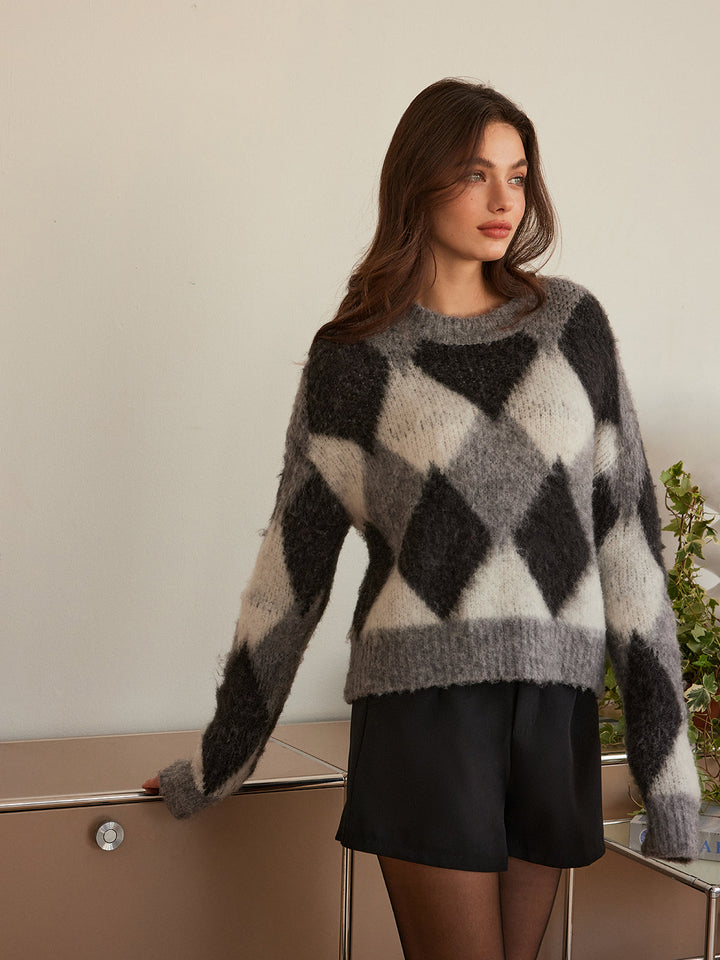 Wool-Blend Color Block Cozy Sweater  Liora Lane Boutique Sweaters