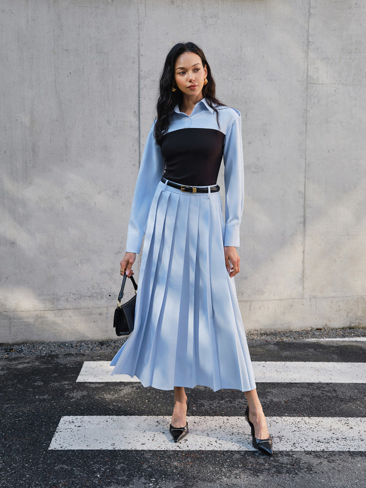 Minimalist Pleated Skirt Without Belt  Liora Lane Boutique Skirts