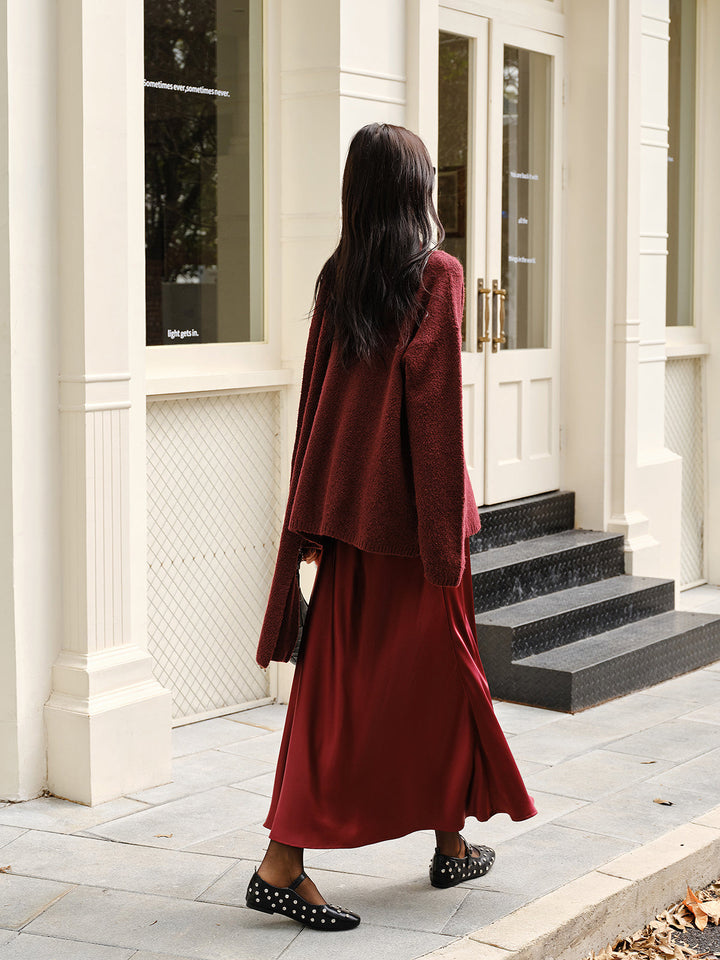 Wool-Blend Loose Sweater With Matching Scarf  Liora Lane Boutique Sweaters