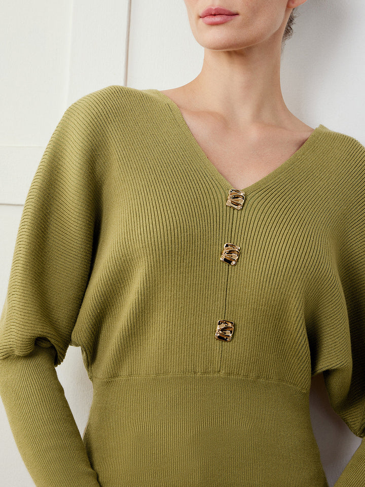 Leg-Of-Mutton Sleeve Cinched Sweater  Liora Lane Boutique Sweaters