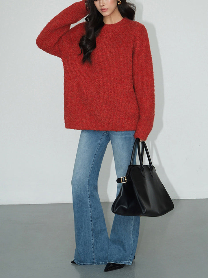 Wool-Blend Elegant Ribbed Sweater  Liora Lane Boutique Sweaters