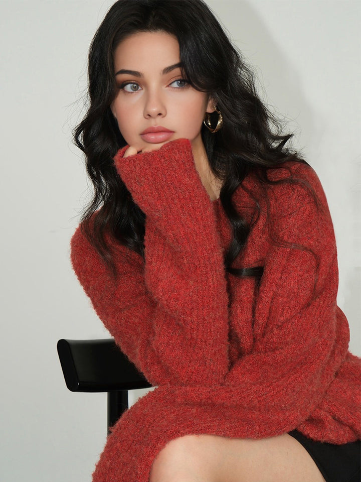 Wool-Blend Elegant Ribbed Sweater  Liora Lane Boutique Sweaters