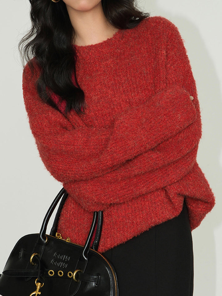 Wool-Blend Elegant Ribbed Sweater  Liora Lane Boutique Sweaters